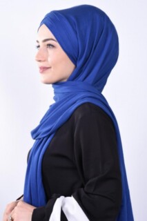 Combed Cotton 3-Striped Shawl Sax Blue - 100285217 - 