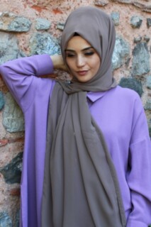 Plain Chiffon Shawl Mink - 100285468 - 