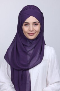 Bonnet Shawl Dark Purple - 100285156 - Hijab
