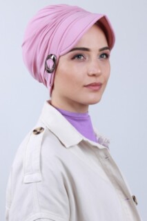 Hat-Cap Style - Buckled Hat Bonnet Powder Pink - 100285193 - Hijab