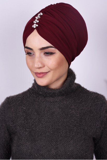 حجر بونيه مطوي أحمر كلاريت - 