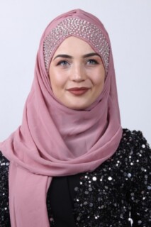شال بتصميم بونيلي من الحجر الوردي المجفف - Hijab