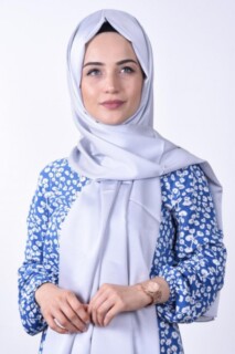 Dubai Silk Shawl - شال حرير دبي فضي رمادي - Hijab