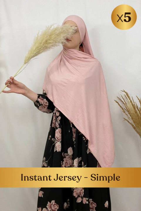 حجاب قطن جاهز لللبس - ٥ عدد بالكرتون - Hijab