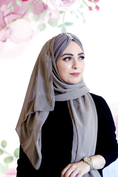 Evening Model - رمادي - كود: 62-09 - Hijab