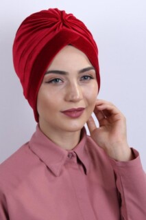 Velvet Nevru Bonnet Red
