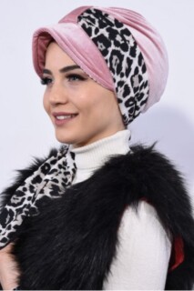 Velvet Scarf Hat Bonnet Powder Pink - 100283105 - 