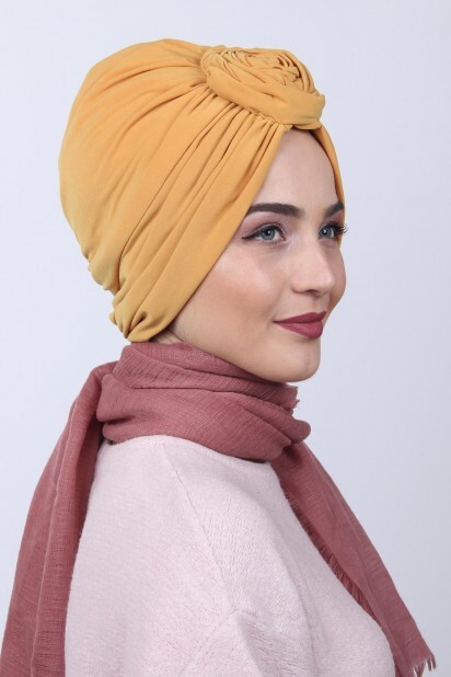 Two Way Rose Knot Bone Mustard Yellow