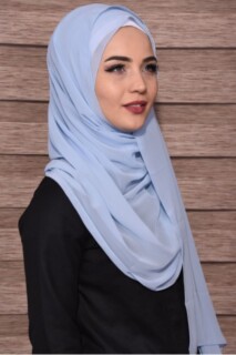 شال بتصميم أنيق من الحجر باللون الأزرق الفاتح - 