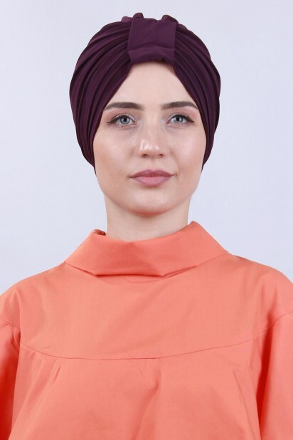 Bonnet Double Face 3 Rayures Prune - 