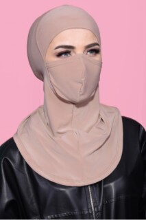حجاب رياضي مقنع بيج - Hijab