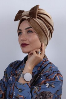 المخملية القوس بونيه الكراميل - Hijab