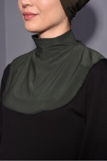 Snap Fastener Hijab Collar Khaki Green