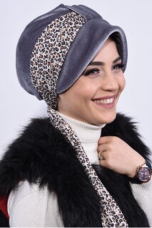 Velvet Scarf Hat Bonnet Anthracite - 100283114 - 