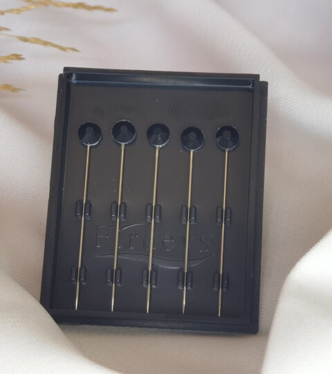Crystal hijab pins Set of 5 Rhinestone Luxury Scarf Needles 5pcs pins - Black - 100298888