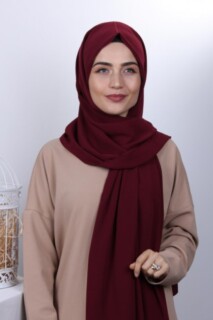 Medine ipegi Shawl - شال حرير أحمر كلاريت - Hijab