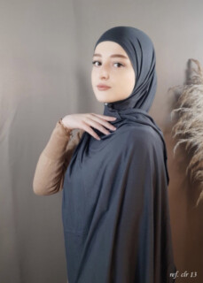 Shawls - جيرسي بريميوم - رمادي فلكي - Hijab