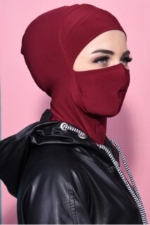 Masked Sport Hijab Claret Red