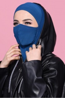 Hijab Sport Masqué Bleu Pétrole - 