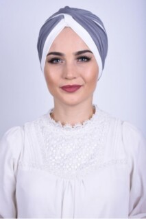 Knot style - Two Color Vera Bonnet Gray - 100285657 - Hijab