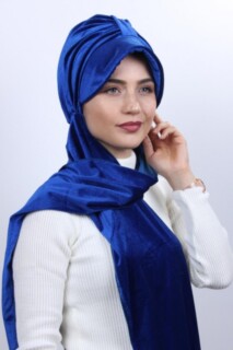 Velvet Shawl Hat Bonnet Sax - 100283134 - 