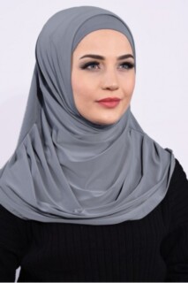 Bonnet Prayer Cover Gray - 100285126 - Hijab