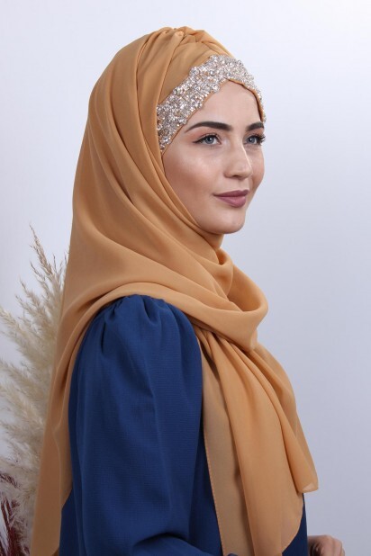 Stone Design Bonnet Châle Jaune Moutarde - 
