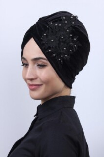 Velvet Guipure Vera Bonnet Black - 100283047 - 
