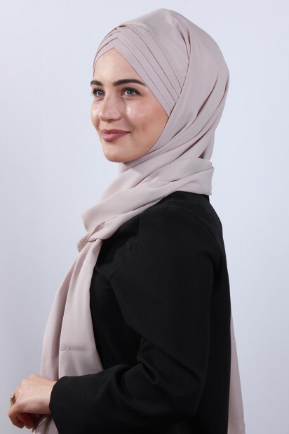 4 Draped Hijab Shawl Stone Color