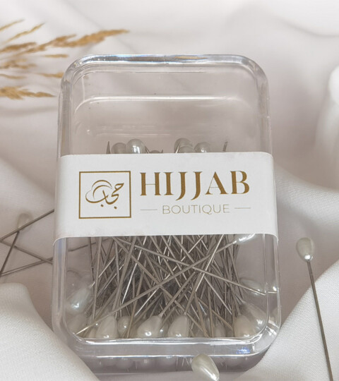 Hijab Needle Pins - 50 قطعة دبوس ابرة حجاب - ابيض - Hijab