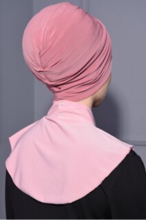 Snap Button Hijab Collar Powder Pink