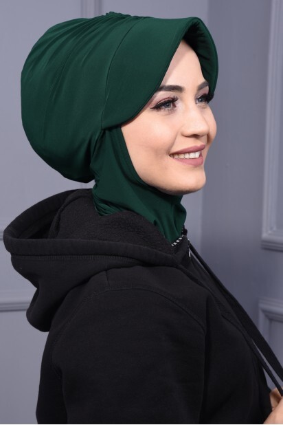 Sports Hat Scarf Emerald Green - 100285648 - 