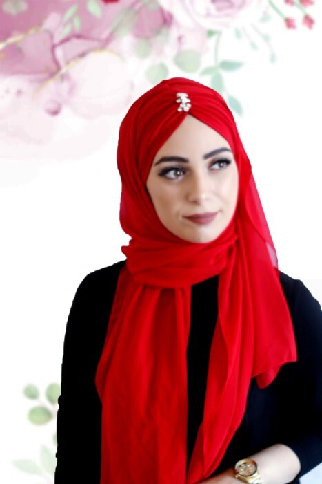 Ready Hijab - احمر غامق - كود: 62-12 - Hijab