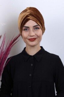 Cross Style - Velvet 3-Striped Bonnet Bronze - 100283001 - Hijab
