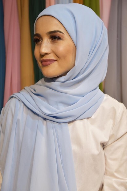 Ready Made Practical Bonnet Shawl Baby Blue - 100285521 - 