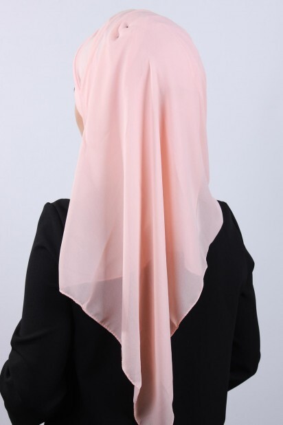 4 Hijab Châle Drapé Saumon - 