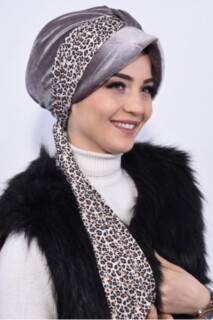 Velvet Scarf Hat Bonnet Mink - 100283112 - 