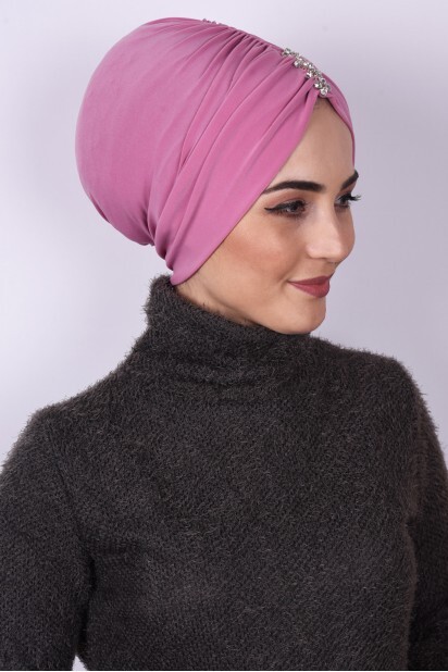 Stone Pleated Bonnet Dried Rose - 100285036 - 