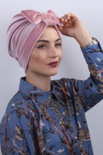 Papyon Model Style - بونيه المخملية القوس الوردي - Hijab