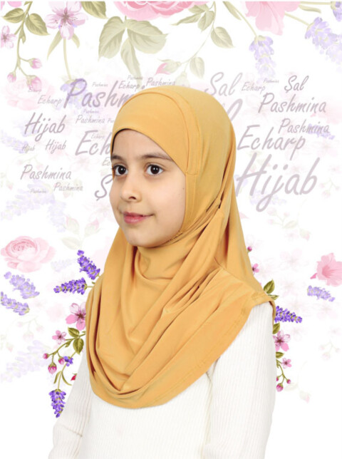 Girls Hijab - Yellow - Code: 78-03 - 100294060 - Hijab