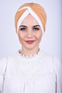 Knot style - Two Color Vera Bone Mustard Yellow - 100285660 - Hijab