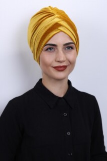 Velvet 3-Stripes Bonnet Mustard Yellow - 100283008 - 