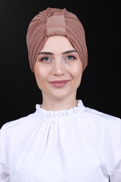 بونيه على الوجهين بثلاثة خطوط تان - Hijab