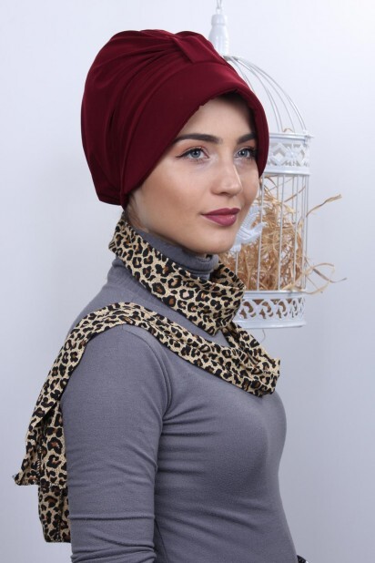 Scarf Hat Bonnet Claret Red - 100285011 - 