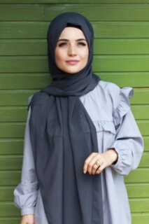 Plain Chiffon Shawl Smoked - 100285449 - 