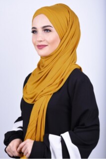 Combed Cotton 3-Striped Shawl Mustard Yellow - 100285208 - 