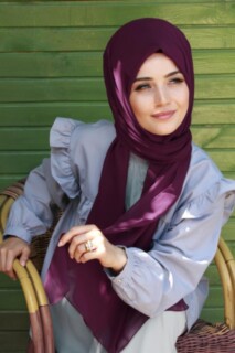 Plain Chiffon Shawl Plum