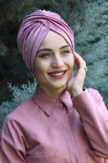 Velvet Sequined Vera Bonnet Dried Rose - 100285072 - 