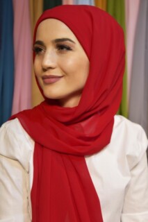 All Occasions Ready - Ready Made Practical Bonnet Shawl Red - 100285534 - Hijab