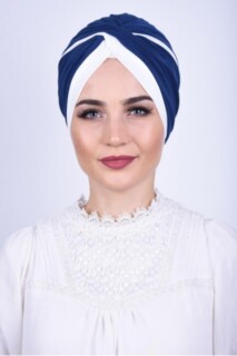 Knot style - Two Color Vera Bone Indigo - 100285661 - Hijab
